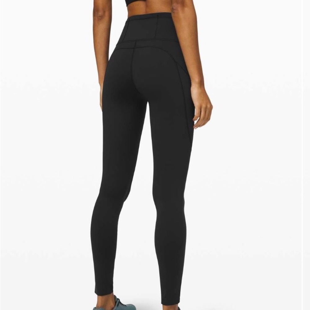 Lululemon Fast And Free High Rise Tight 28” Non Reflective Black Sz 2